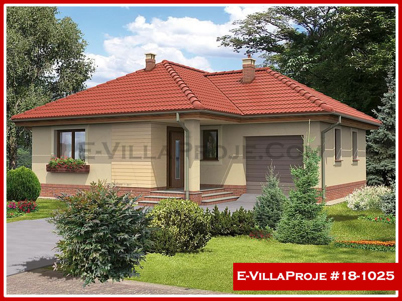 100 m² Tek Katlı 3+1 Ekonomik Çelik Yapı Villa (Ev Villa Proje #18 - 1025) Cephe Görünümü ve Kat Planı