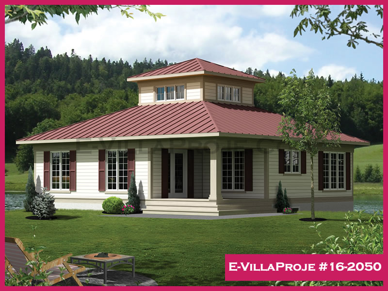 108 m² 2 Katlı (Dubleks) 3+1 Amerikan Çelik Yapı Villa (Ev Villa Proje #16 - 2050) Cephe Görünümü ve Kat Planı