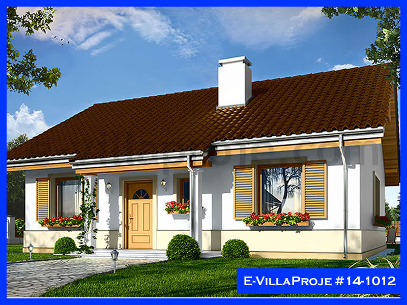 108 m² Tek Katlı 3+1 Özel Tasarım  Proje Çelik Yapı Villa (Ev Villa Proje #14 - 1012) Cephe Görünümü ve Kat Planı