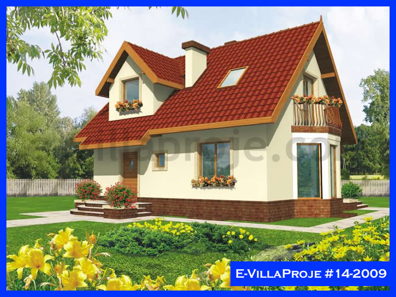 110 m² 2 Katlı (Dubleks) 3+1 Özel Tasarım  Proje Çelik Yapı Villa (Ev Villa Proje #14 - 2009) Cephe Görünümü ve Kat Planı