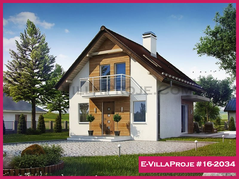 111 m² 2 Katlı (Dubleks) 3+1 Amerikan Çelik Yapı Villa (Ev Villa Proje #16 - 2034) Cephe Görünümü ve Kat Planı