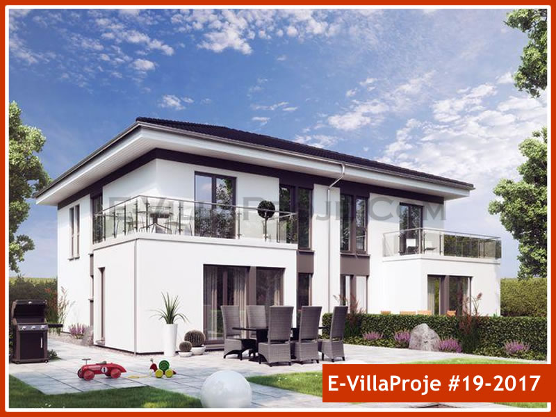114 m² 2 Katlı (Dubleks) 3+1 İkiz Çelik Yapı Villa (Ev Villa Proje #19 - 2017) Cephe Görünümü ve Kat Planı