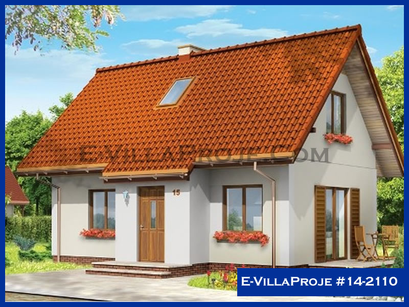 117 m² 2 Katlı (Dubleks) 3+1 Özel Tasarım  Proje Çelik Yapı Villa (Ev Villa Proje #14 - 2110) Cephe Görünümü ve Kat Planı