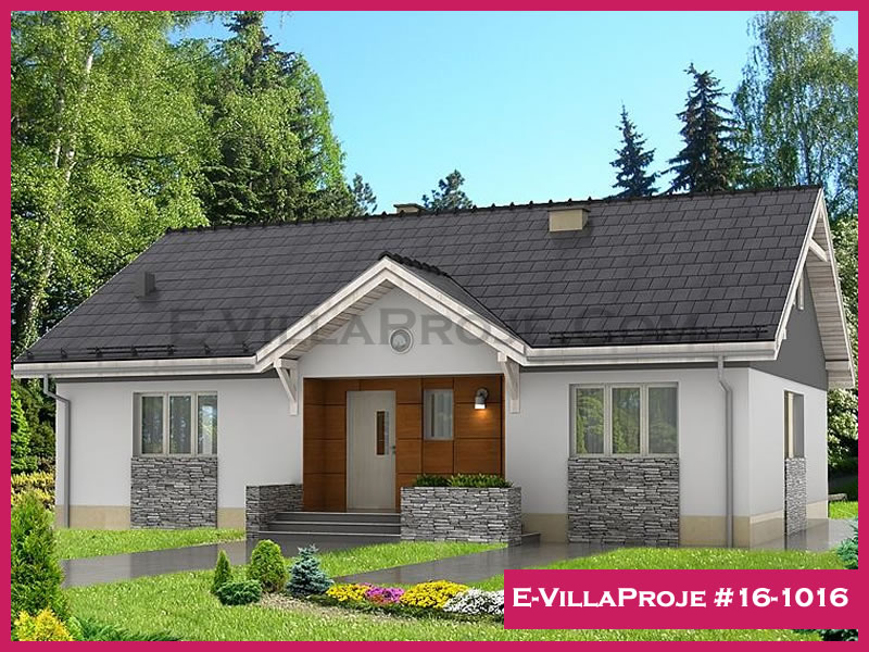 117 m² Tek Katlı 3+1 Modern Çelik Yapı Villa (Ev Villa Proje #16 - 1016) Cephe Görünümü ve Kat Planı