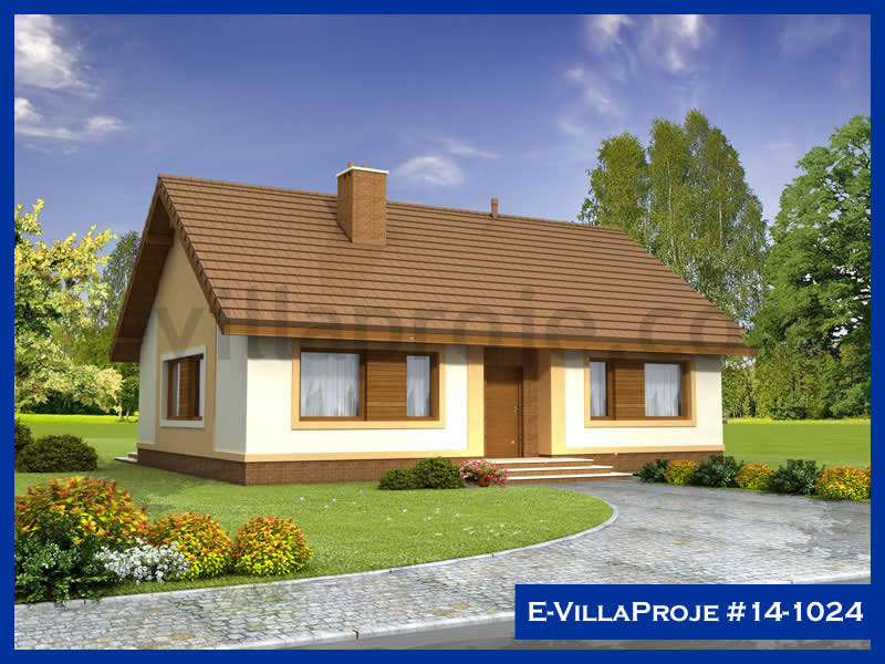 118 m² Tek Katlı 3+1 Özel Tasarım  Proje Çelik Yapı Villa (Ev Villa Proje #14 - 1024) Cephe Görünümü ve Kat Planı