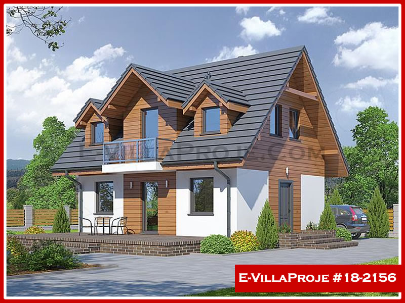122 m² 2 Katlı (Dubleks) 3+1 Çiftlik Çelik Yapı Villa (Ev Villa Proje #18 - 2156) Cephe Görünümü ve Kat Planı