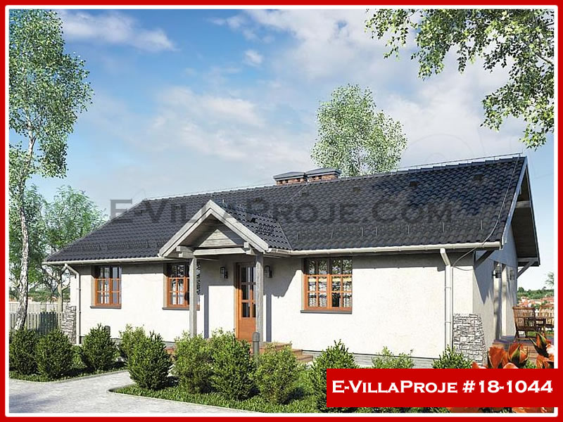 122 m² Tek Katlı 3+1 Ekonomik Çelik Yapı Villa (Ev Villa Proje #18 - 1044) Cephe Görünümü ve Kat Planı