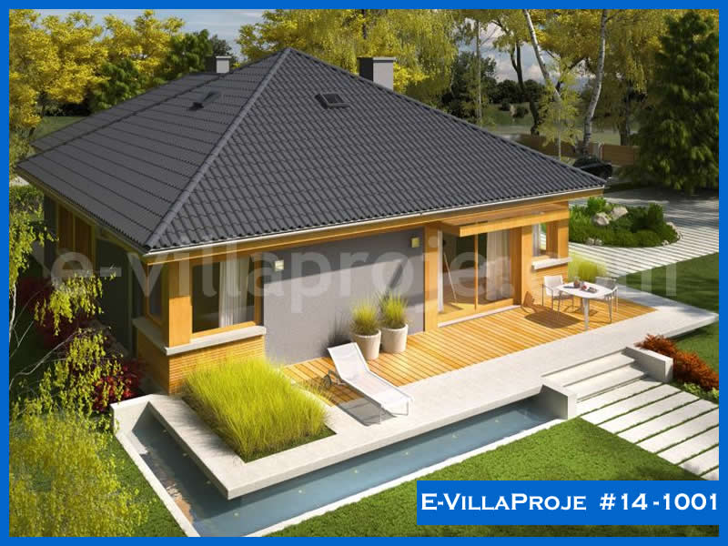 123 m² Tek Katlı 3+1 Özel Tasarım  Proje Çelik Yapı Villa (Ev Villa Proje #14 - 1001) Cephe Görünümü ve Kat Planı
