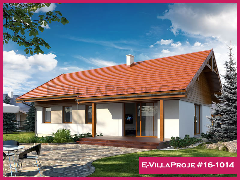 125 m² Tek Katlı 3+1 Amerikan Çelik Yapı Villa (Ev Villa Proje #16 - 1014) Cephe Görünümü ve Kat Planı