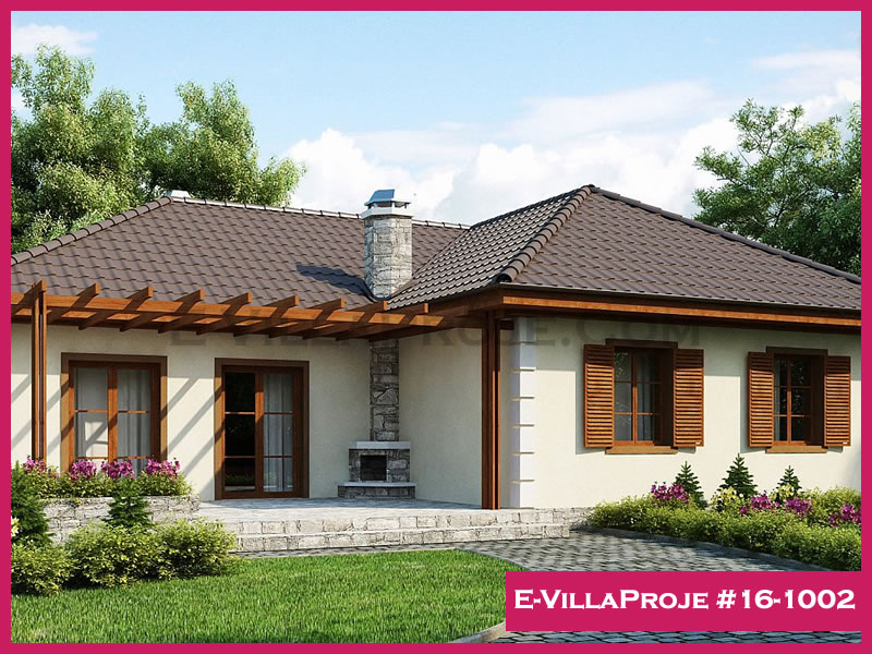 125 m² Tek Katlı 3+1 Ekonomik Çelik Yapı Villa (Ev Villa Proje #16 - 1002) Cephe Görünümü ve Kat Planı