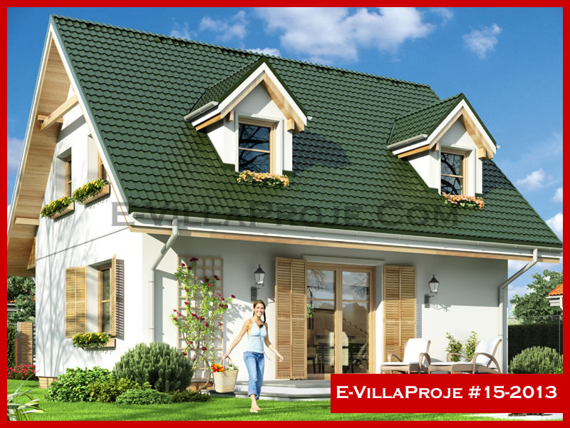 127 m² 2 Katlı (Dubleks) 3+1 Modern Çelik Yapı Villa (Ev Villa Proje #15 - 2013) Cephe Görünümü ve Kat Planı