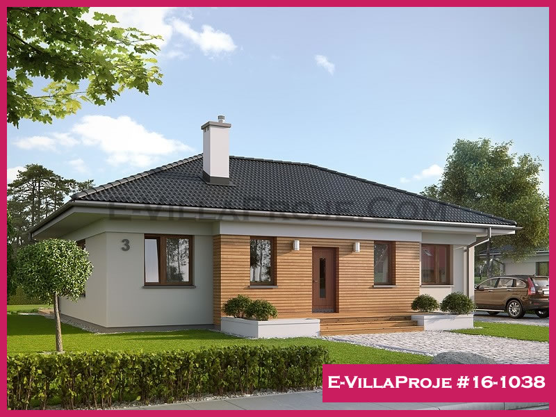 127 m² Tek Katlı 3+1 Modern Çelik Yapı Villa (Ev Villa Proje #16 - 1038) Cephe Görünümü ve Kat Planı