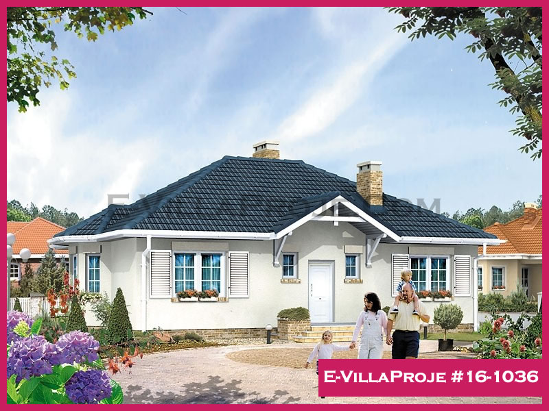 128 m² Tek Katlı 3+1 Özel Tasarım  Proje Çelik Yapı Villa (Ev Villa Proje #16 - 1036) Cephe Görünümü ve Kat Planı