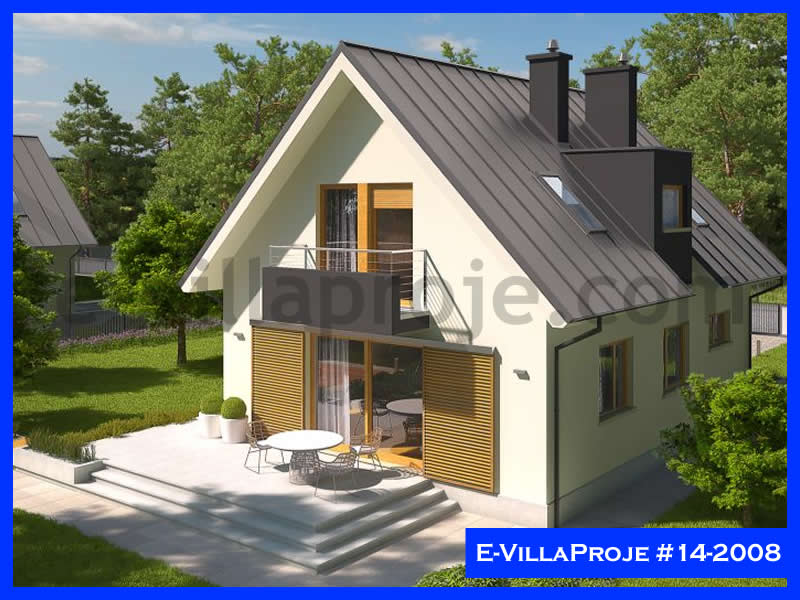 129 m² 2 Katlı (Dubleks) 3+1 Modern Çelik Yapı Villa (Ev Villa Proje #14 - 2008) Cephe Görünümü ve Kat Planı