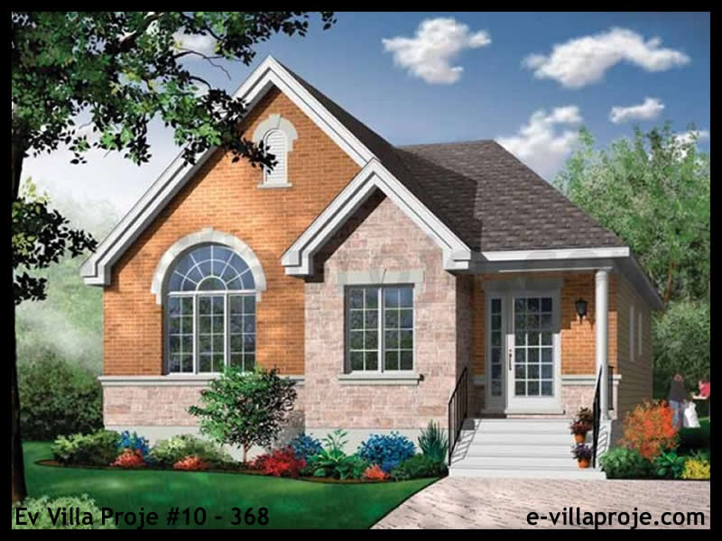 129 m² Tek Katlı 3+1 Amerikan Çelik Yapı Villa (Ev Villa Proje #10 - 368) Cephe Görünümü ve Kat Planı