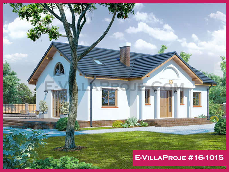 129 m² Tek Katlı 3+1 Amerikan Çelik Yapı Villa (Ev Villa Proje #16 - 1015) Cephe Görünümü ve Kat Planı