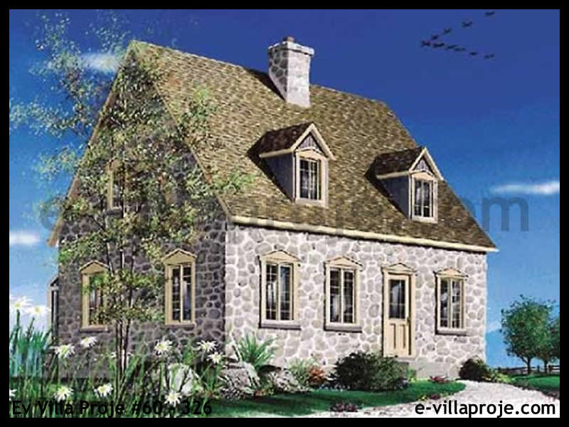 130 m² 2 Katlı (Dubleks) 3+1 Geleneksel Çelik Yapı Villa (Ev Villa Proje #60 - 326) Cephe Görünümü ve Kat Planı