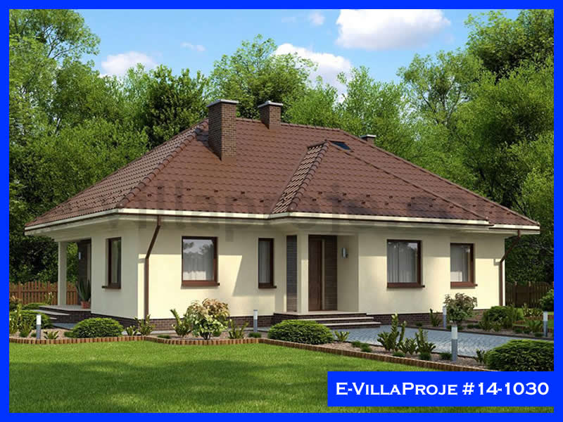130 m² Tek Katlı 3+1 Özel Tasarım  Proje Çelik Yapı Villa (Ev Villa Proje #14 - 1030) Cephe Görünümü ve Kat Planı