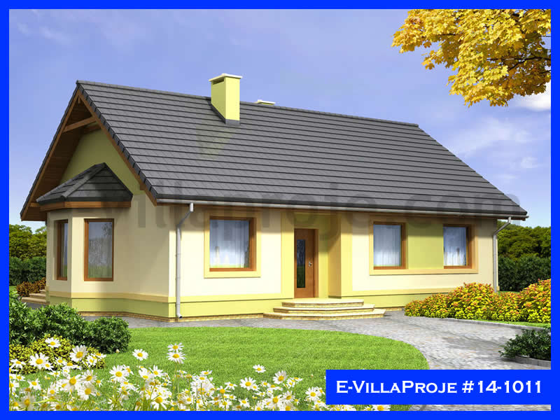 132 m² Tek Katlı 3+1 Özel Tasarım  Proje Çelik Yapı Villa (Ev Villa Proje #14 - 1011) Cephe Görünümü ve Kat Planı