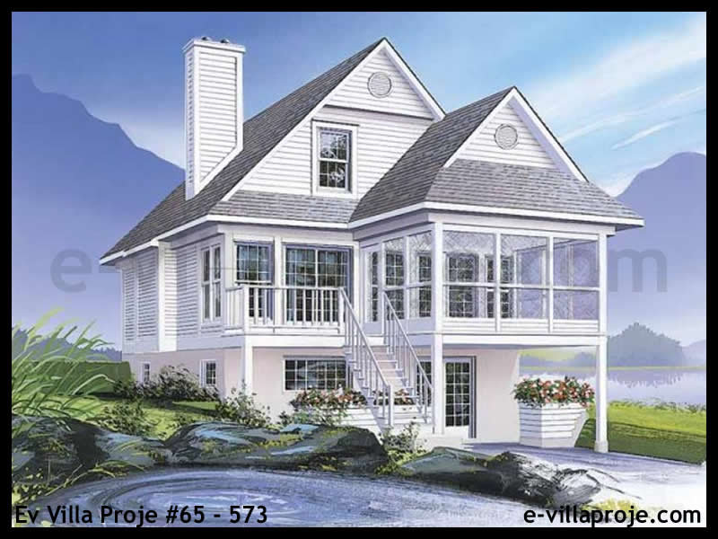 134 m² 2 Katlı (Dubleks) 3+1 Şehir Tarzı lar Çelik Yapı Villa (Ev Villa Proje #65 - 573) Cephe Görünümü ve Kat Planı