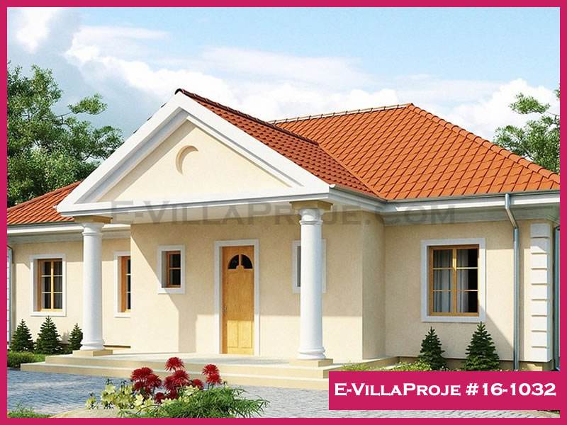 134 m² Tek Katlı 3+1 Amerikan Çelik Yapı Villa (Ev Villa Proje #16 - 1032) Cephe Görünümü ve Kat Planı