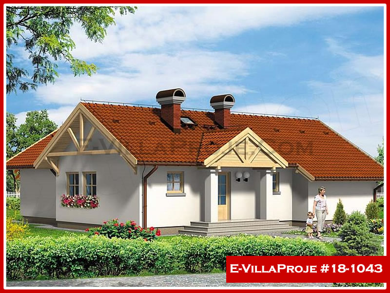 134 m² Tek Katlı 3+1 Ekonomik Çelik Yapı Villa (Ev Villa Proje #18 - 1043) Cephe Görünümü ve Kat Planı