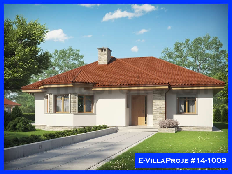 136 m² Tek Katlı 3+1 Özel Tasarım  Proje Çelik Yapı Villa (Ev Villa Proje #14 - 1009) Cephe Görünümü ve Kat Planı