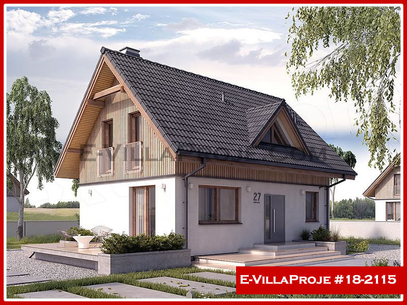 137 m² 2 Katlı (Dubleks) 3+1 Ekonomik Çelik Yapı Villa (Ev Villa Proje #18 - 2115) Cephe Görünümü ve Kat Planı