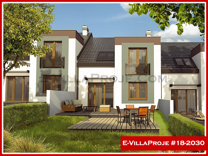 138 m² 2 Katlı (Dubleks) 3+1 Taş Çelik Yapı Villa (Ev Villa Proje #18 - 2030) Cephe Görünümü ve Kat Planı