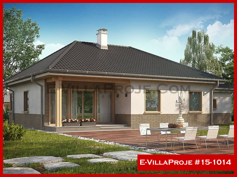 138 m² Tek Katlı 3+1 Çiftlik Çelik Yapı Villa (Ev Villa Proje #15 - 1014) Cephe Görünümü ve Kat Planı