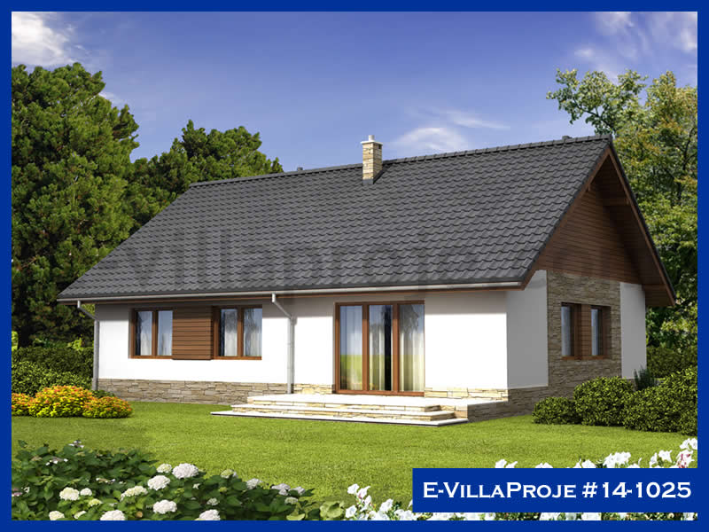 138 m² Tek Katlı 3+1 Özel Tasarım  Proje Çelik Yapı Villa (Ev Villa Proje #14 - 1025) Cephe Görünümü ve Kat Planı