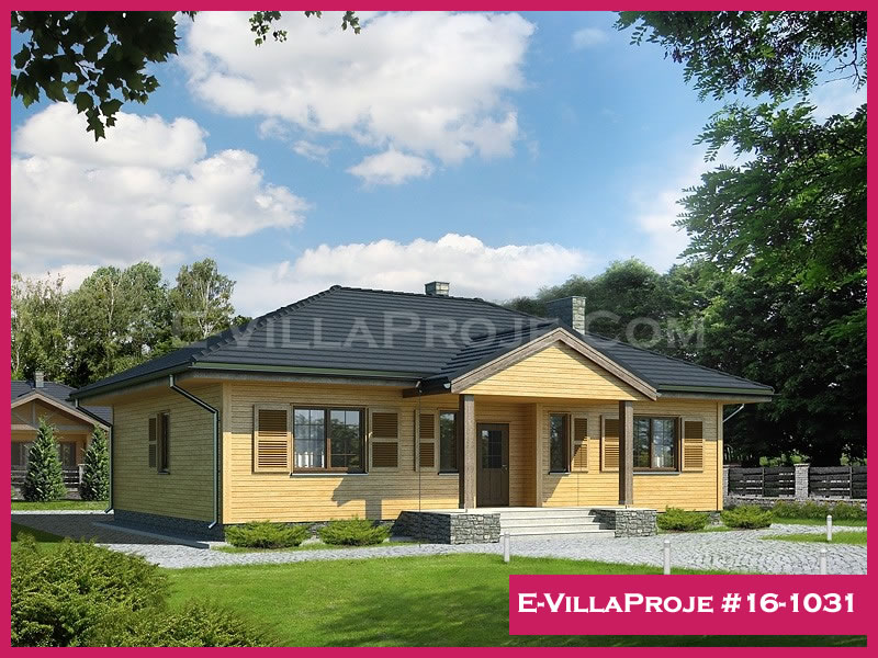 139 m² Tek Katlı 3+1 Ahşap Çelik Yapı Villa (Ev Villa Proje #16 - 1031) Cephe Görünümü ve Kat Planı