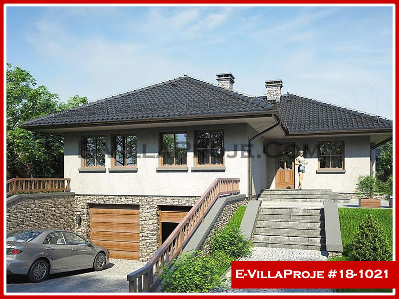 139 m² Tek Katlı 3+1 Ekonomik Çelik Yapı Villa (Ev Villa Proje #18 - 1021) Cephe Görünümü ve Kat Planı