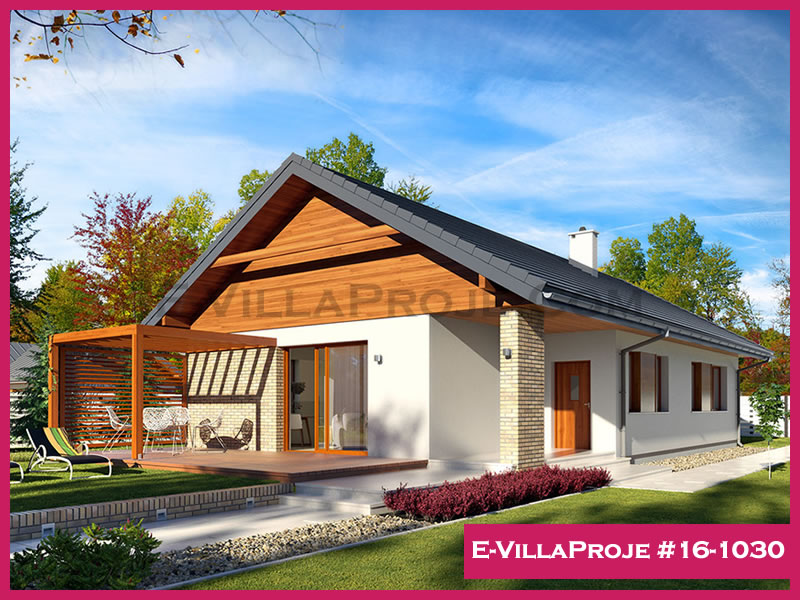 139 m² Tek Katlı 3+1 Taş Çelik Yapı Villa (Ev Villa Proje #16 - 1030) Cephe Görünümü ve Kat Planı
