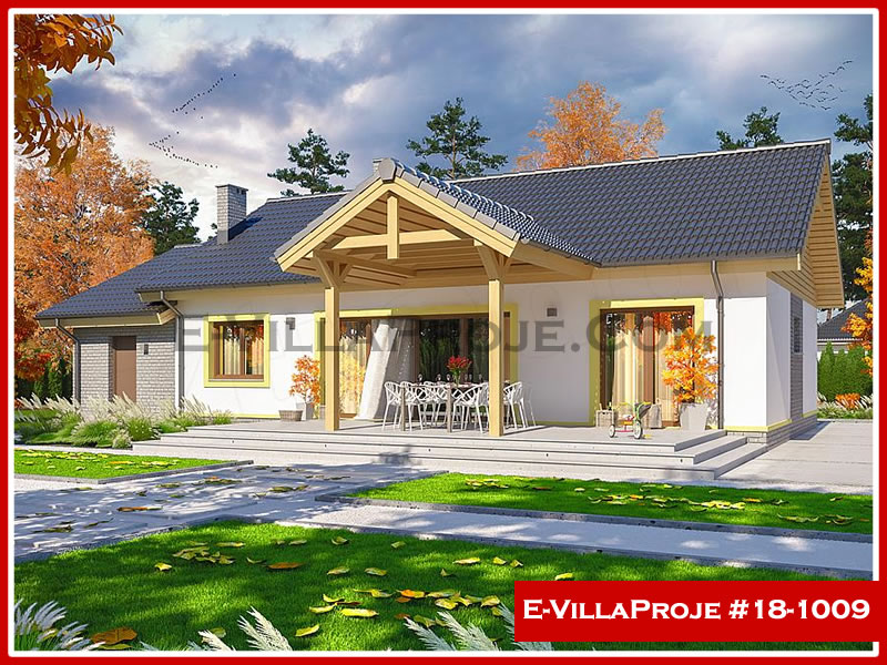 139 m² Tek Katlı 3+1 Modern Çelik Yapı Villa (Ev Villa Proje #18 - 1009) Cephe Görünümü ve Kat Planı