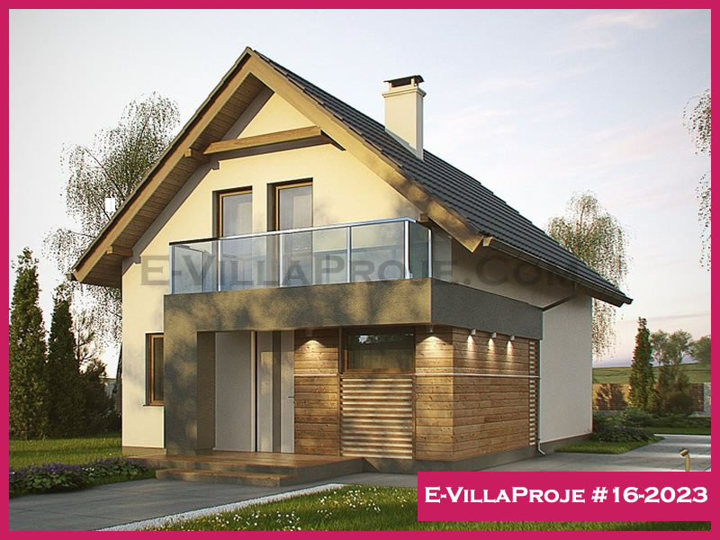143 m² 2 Katlı (Dubleks) 4+1 Modern Çelik Yapı Villa (Ev Villa Proje #16 - 2023) Cephe Görünümü ve Kat Planı