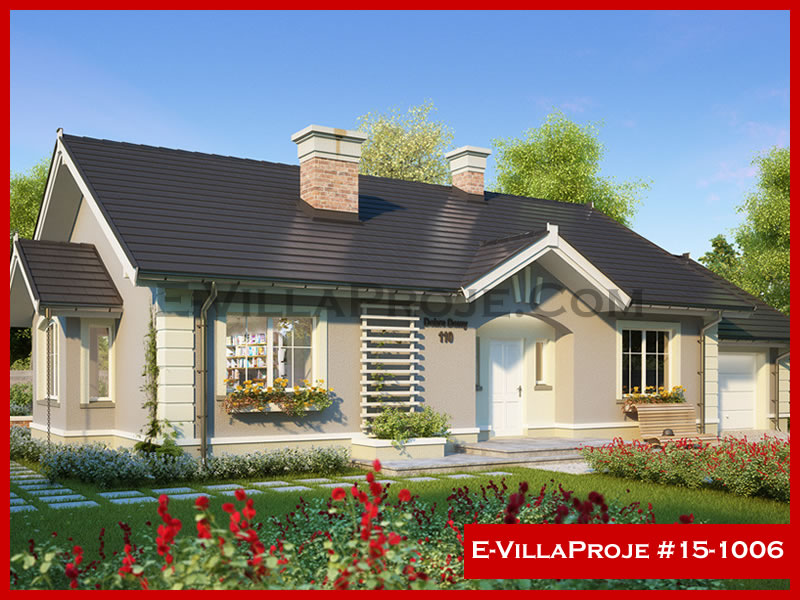 144 m² Tek Katlı 4+1 Amerikan Çelik Yapı Villa (Ev Villa Proje #15 - 1006) Cephe Görünümü ve Kat Planı