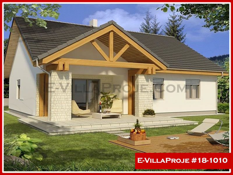 145 m² Tek Katlı 4+1 Modern Çelik Yapı Villa (Ev Villa Proje #18 - 1010) Cephe Görünümü ve Kat Planı