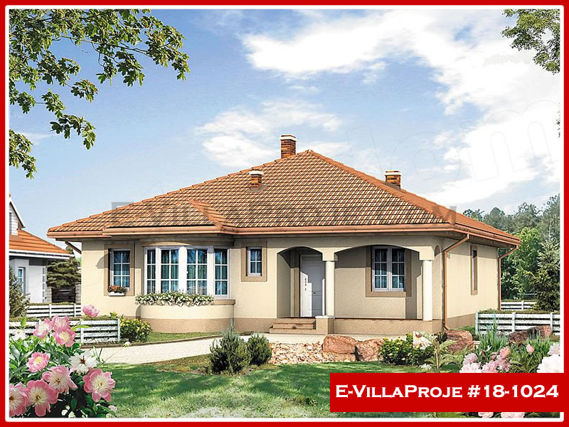 145 m² Tek Katlı 4+1 Ekonomik Çelik Yapı Villa (Ev Villa Proje #18 - 1024) Cephe Görünümü ve Kat Planı