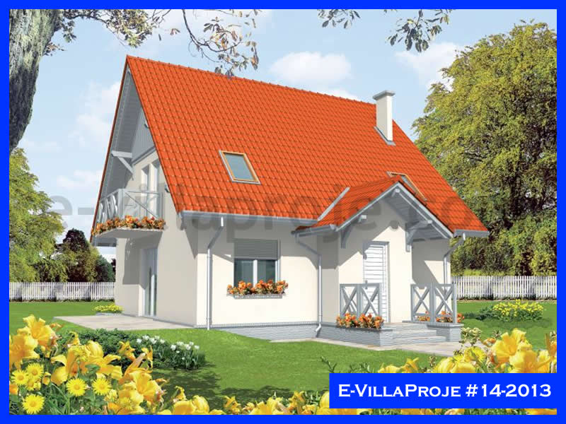 146 m² 2 Katlı (Dubleks) 4+1 Özel Tasarım  Proje Çelik Yapı Villa (Ev Villa Proje #14 - 2013) Cephe Görünümü ve Kat Planı