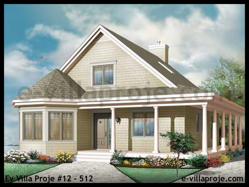 147 m² 2 Katlı (Dubleks) 4+1 Çiftlik Çelik Yapı Villa (Ev Villa Proje #12 - 512) Cephe Görünümü ve Kat Planı