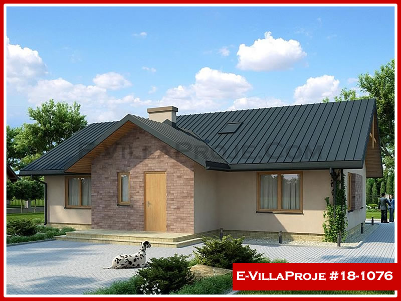 147 m² Tek Katlı 4+1 Ekonomik Çelik Yapı Villa (Ev Villa Proje #18 - 1076) Cephe Görünümü ve Kat Planı