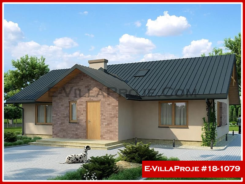 147 m² Tek Katlı 4+1 Şehir Tarzı lar Çelik Yapı Villa (Ev Villa Proje #18 - 1079) Cephe Görünümü ve Kat Planı