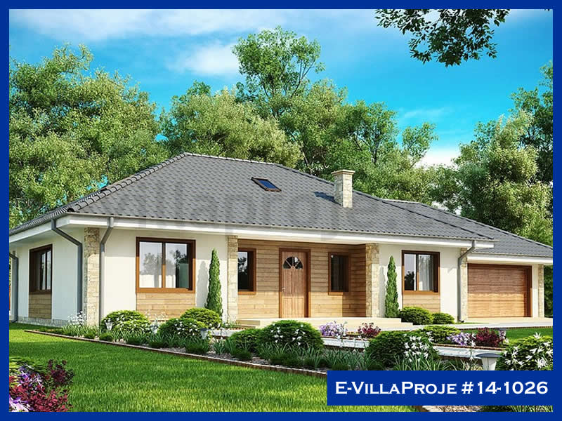 148 m² Tek Katlı 4+1 Modern Çelik Yapı Villa (Ev Villa Proje #14 - 1026) Cephe Görünümü ve Kat Planı
