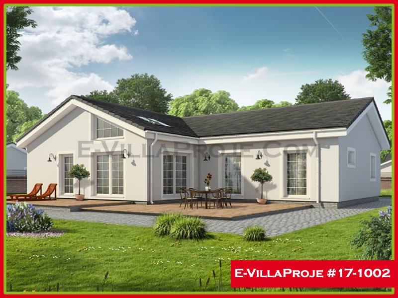 149 m² Tek Katlı 4+1 Modern Çelik Yapı Villa (Ev Villa Proje #17 - 1002) Cephe Görünümü ve Kat Planı