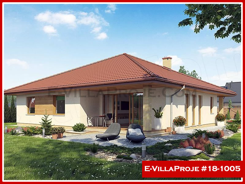 149 m² Tek Katlı 4+1 Modern Çelik Yapı Villa (Ev Villa Proje #18 - 1005) Cephe Görünümü ve Kat Planı