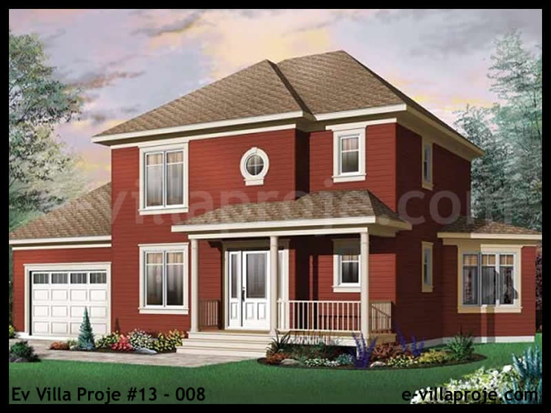 150 m² 2 Katlı (Dubleks) 4+1 Şehir Tarzı lar Çelik Yapı Villa (Ev Villa Proje #13 - 008) Cephe Görünümü ve Kat Planı