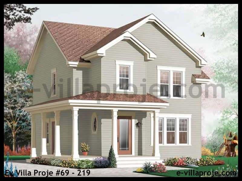 150 m² 2 Katlı (Dubleks) 4+1 Ekonomik Çelik Yapı Villa (Ev Villa Proje #69 - 219) Cephe Görünümü ve Kat Planı