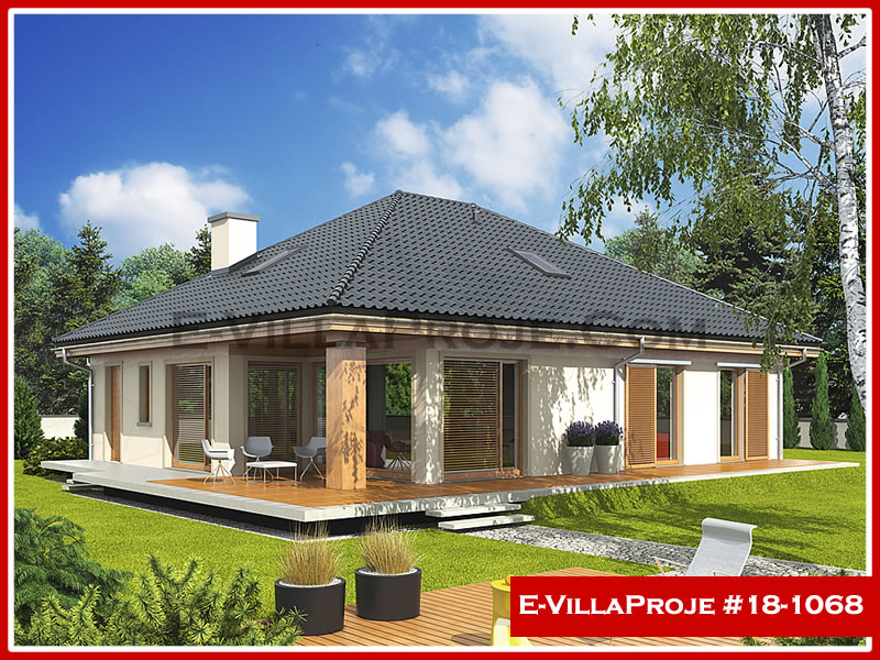 150 m² Tek Katlı 4+1 Ekonomik Çelik Yapı Villa (Ev Villa Proje #18 - 1068) Cephe Görünümü ve Kat Planı