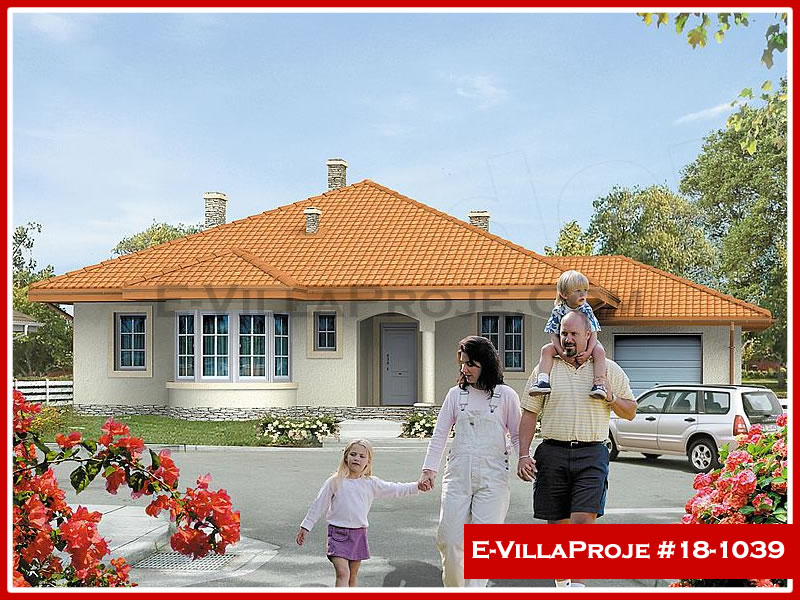 150 m² Tek Katlı 4+1 Ekonomik Çelik Yapı Villa (Ev Villa Proje #18 - 1039) Cephe Görünümü ve Kat Planı